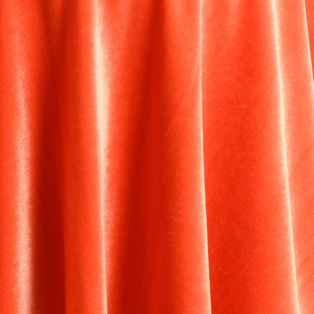 Orange Stretch Velvet Fabric
